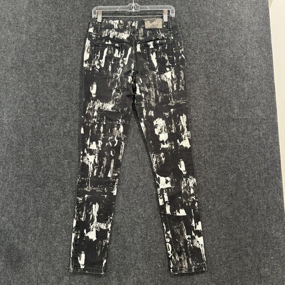 McQ Alexander McQueen Jeans Women's 27 Black White Skinny Italy Abstract Print - Picture 8 of 13